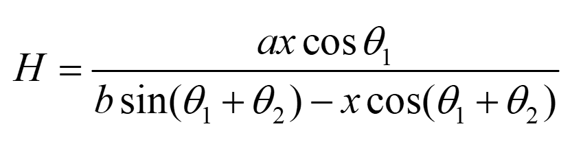 三角測距斜射公式